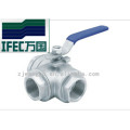 Sanitary Stainless Steel Thread 3 Way Ball Valve